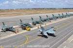 Setor de estacionamento das aeronaves dos esquadres Poker, Centauro e Adelphi  - Foto: Equipe SPOTTER